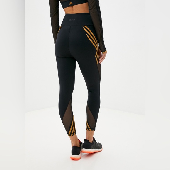 Ivy Park x Adidas Mesh Panel Leggings Black and Brown —Size XS - Picture 4 of 9